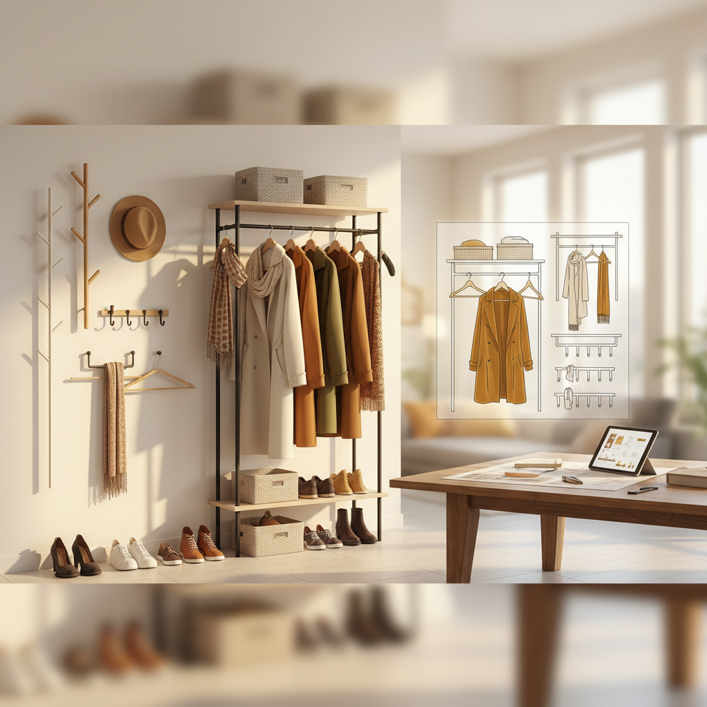 告别隔夜衣乱堆，看衣帽架效果图与衣帽架图片大全价格挑到好款